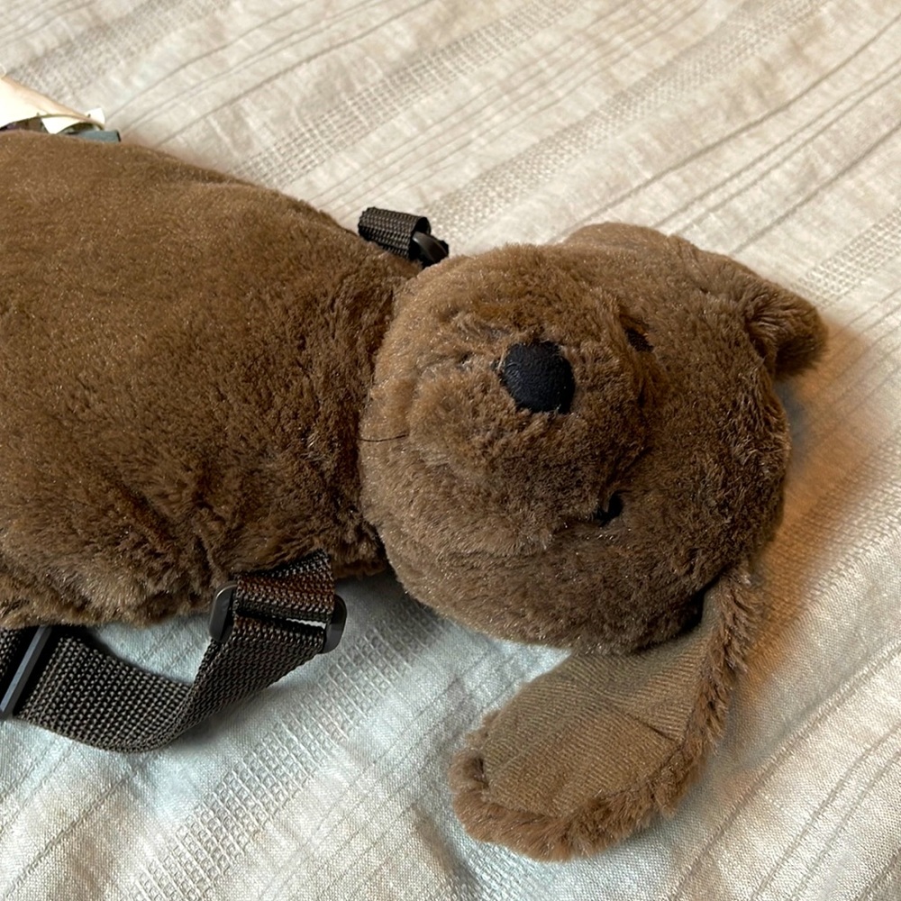 Eddie Bauer Brown Puppy Leash Backpack